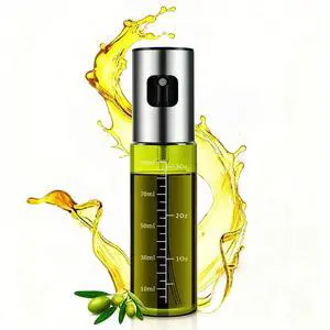 Cooking Oil Spray Bottle, Olive Oil and Avocado Oil Spray Bottle, 100ml Olive Oil Spray Bottle, Kitchen Tools, Air Fryer, Salad, Frying, Grilling (light-blocking glass)-Silver Cooking Oil Spray Bottle, Olive Oil and Avocado Oil Spray Bottle, 100ml Olive Oil Spray Bottle, Kitchen Tools, Air Fryer, Salad, Frying, Grilling (light-blocking glass)-Silver