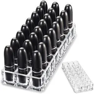 Premium Beauty Organization Acrylic Lipstick Organizer & Beauty Container 24 Space Storage (Clear) Premium Beauty Organization Acrylic Lipstick Organizer & Beauty Container 24 Space Storage (Clear)
