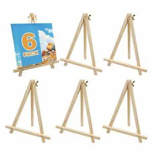 6 Pack 9 Inch Wood Easels, Tripod, Table Top Easels for Painting, Art Craft Painting Easel, Kids Student Tabletop Easels for Painting, Photos Mini Display Tripod 6 Pack 9 Inch Wood Easels, Tripod, Table Top Easels for Painting, Art Craft Painting Easel, Kids Student Tabletop Easels for Painting, Photos Mini Display Tripod