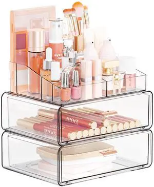 Clear Acrylic Makeup Organizers Countertop for Dresser,Desk,Bathroom Vanity,3 Tier Stackable Make up Holders and Makeup Cabinet,Tiered Cosmetic Storage and Make up Containers for Palette,Brush Clear Acrylic Makeup Organizers Countertop for Dresser,Desk,Bathroom Vanity,3 Tier Stackable Make up Holders and Makeup Cabinet,Tiered Cosmetic Storage and Make up Containers for Palette,Brush