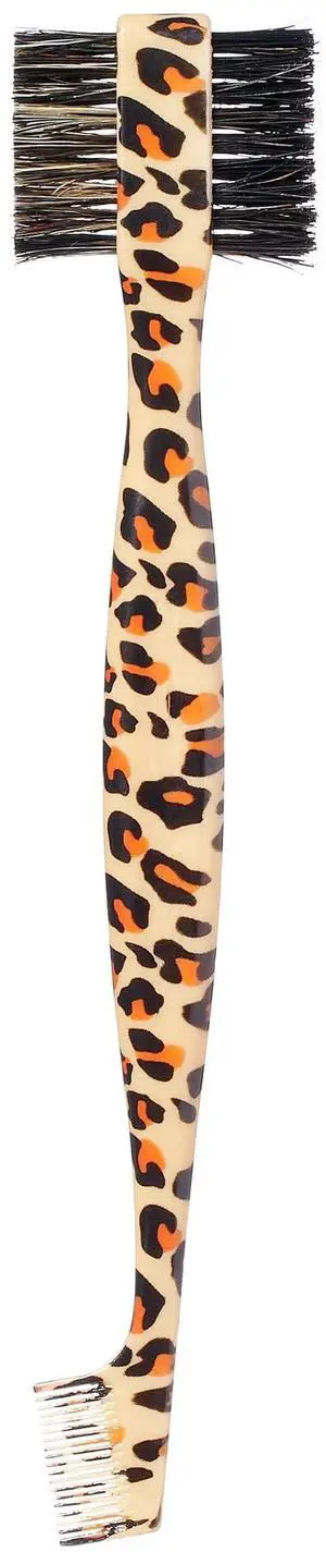 Dual Edge Brush 3 in 1 Edge Brush Comb Soft and Hard Board Bristles (Leopard) Dual Edge Brush 3 in 1 Edge Brush Comb Soft and Hard Board Bristles (Leopard)