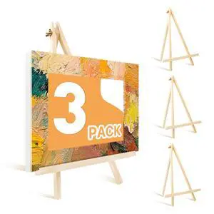 3 Pack 14 Inch Wood Easels, Tabletop Painting Display Easels, Painting Party Easel, Portable Canvas Holders 3 Pack 14 Inch Wood Easels, Tabletop Painting Display Easels, Painting Party Easel, Portable Canvas Holders