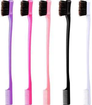 5 Pieces Hair Edge Brush Double Sided Control Hair Brush Comb Combo Pack Smooth Comb Grooming (5 Colors) 5 Pieces Hair Edge Brush Double Sided Control Hair Brush Comb Combo Pack Smooth Comb Grooming (5 Colors)
