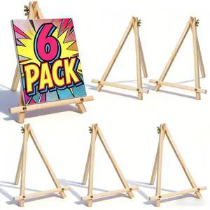 6 Pack 9 Inch Wood Easels, Tabletop Painting Easel Stand for Canvas, Photo & Sign Display - Portable Tripod Art & Craft Easels for Kids and Adults 6 Pack 9 Inch Wood Easels, Tabletop Painting Easel Stand for Canvas, Photo & Sign Display - Portable Tripod Art & Craft Easels for Kids and Adults