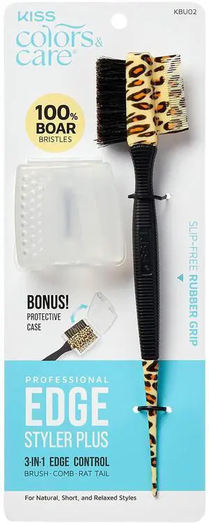 Care 3-in-1 Professional Edge Styler Plus with Case - Slip-Free Rubber Grip, 100% Boar Bristles, Fine Tooth Comb, Pin Tail Tool, & Protective Case, Versatile & Ultra-Functional, Smooth & Sleek Styling Care 3-in-1 Professional Edge Styler Plus with Case - Slip-Free Rubber Grip, 100% Boar Bristles, Fine Tooth Comb, Pin Tail Tool, & Protective Case, Versatile & Ultra-Functional, Smooth & Sleek Styling