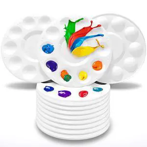 Paint Tray Palettes, Plastic Paint Pallets for Kids or Students to Paints on School Project or Art Class-12pcs Paint Tray Palettes, Plastic Paint Pallets for Kids or Students to Paints on School Project or Art Class-12pcs