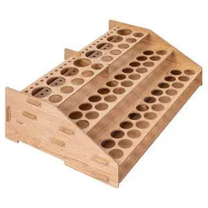 Craft Paint and Brush Organizer Rack for Paint Bottles, Holds up to 60 Bottles and 22 Brushes, Wood Finish, 14 x 8 in, Light Brown Craft Paint and Brush Organizer Rack for Paint Bottles, Holds up to 60 Bottles and 22 Brushes, Wood Finish, 14 x 8 in, Light Brown