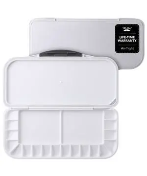 Airtight Watercolor Palette with Lid, 18 Wells & 2 Mixing Areas Airtight Watercolor Palette with Lid, 18 Wells & 2 Mixing Areas