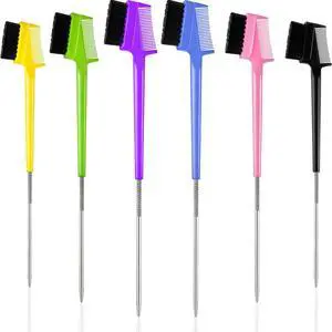 6 Pieces Hair Styling Set: Hair Edge Brush, Double-sided Rat Tail Comb, Natural Eyebrow Brushes Smooth Grooming for Women and Girls, 6 Colors 6 Pieces Hair Styling Set: Hair Edge Brush, Double-sided Rat Tail Comb, Natural Eyebrow Brushes Smooth Grooming for Women and Girls, 6 Colors