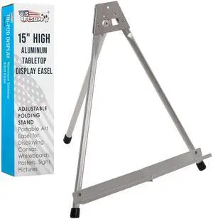 15-Inch Aluminum Tabletop Easel for Painting - Silver, Lightweight Portable Tripod Art Easel Stand for Sign Display Painting Canvas, and Whiteboards 15-Inch Aluminum Tabletop Easel for Painting - Silver, Lightweight Portable Tripod Art Easel Stand for Sign Display Painting Canvas, and Whiteboards