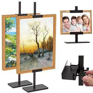 Tabletop Easel Stand, 31" H/1.7" T Adjustable Picture Frame Stands for Display, Metal Tablet Top Easel Picture Frames Stand, Canvas Frame Easel, Black Stand for Sign, Photo, Poster, Art, Painting Tabletop Easel Stand, 31" H/1.7" T Adjustable Picture Frame Stands for Display, Metal Tablet Top Easel Picture Frames Stand, Canvas Frame Easel, Black Stand for Sign, Photo, Poster, Art, Painting