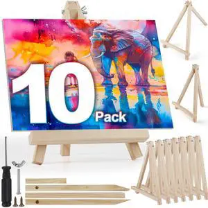 10 Pack 9 Inch Wooden Easel Stand, Portable A-Frame Tabletop Display Easel for Painting, Canvas, Signs,Photos, Art Easel for Students, BeginnersNeed Assemble 10 Pack 9 Inch Wooden Easel Stand, Portable A-Frame Tabletop Display Easel for Painting, Canvas, Signs,Photos, Art Easel for Students, BeginnersNeed Assemble