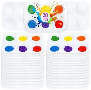 Plastic Paint Palette, 30 Pack, 6 Wells Plastic Paint Palette, 30 Pack, 6 Wells