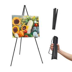 Thickened Easel Stand for Wedding Sign & Poster 63'' Portable Easels for Display Art Easel for Floor Adjustable Metal Easel Stand,Quick Set-Up Tripod Stand, Presentations,Signs,Posters (Black 1PC) Thickened Easel Stand for Wedding Sign & Poster 63'' Portable Easels for Display Art Easel for Floor Adjustable Metal Easel Stand,Quick Set-Up Tripod Stand, Presentations,Signs,Posters (Black 1PC)