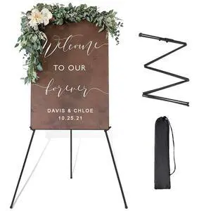 Easel Stand for Wedding Sign Poster 63'' Instant Display Easel for Floor Adjustable Metal Art Easel Black Easel Stand for Wedding Sign Poster 63'' Instant Display Easel for Floor Adjustable Metal Art Easel Black