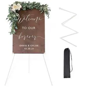 Easel Stand for Wedding Sign Poster 63'' Instant Display Floor Adjustable Metal Art Easel White Easel Stand for Wedding Sign Poster 63'' Instant Display Floor Adjustable Metal Art Easel White