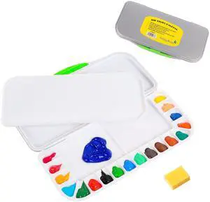 Airtight Watercolor Palette, Plastic Paint Palette with 18 Wells and 3 Mixing Areas, Folding Paint Tray with Lid, Suitable for Acrylic, Gouache and Watercolor Airtight Watercolor Palette, Plastic Paint Palette with 18 Wells and 3 Mixing Areas, Folding Paint Tray with Lid, Suitable for Acrylic, Gouache and Watercolor