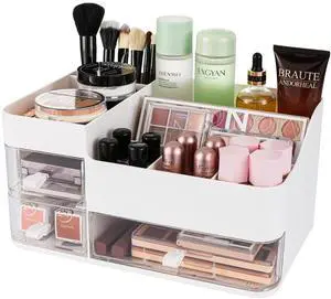 Makeup Organizer and Storage Cosmetic Display Case With 3 Clear Drawers Skincare Organizer for Bathroom Make Up Stand for Vanity Lipsticks, Jewelry, Nail Care, Eyeshadow, Skincare Makeup Organizer and Storage Cosmetic Display Case With 3 Clear Drawers Skincare Organizer for Bathroom Make Up Stand for Vanity Lipsticks, Jewelry, Nail Care, Eyeshadow, Skincare