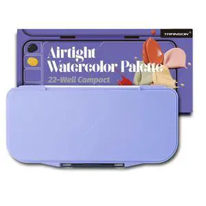 Watercolor Palette Folding with Lid 18wells 2 Mixing Areas and 1 Large Mixing Tray Also for Gouache Acrylic Paint Palette Purple Color Watercolor Palette Folding with Lid 18wells 2 Mixing Areas and 1 Large Mixing Tray Also for Gouache Acrylic Paint Palette Purple Color