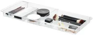 Expandable Makeup Drawer Organizer, Shallow Tray for Bathroom or Vanity Storage - Clear Expandable Makeup Drawer Organizer, Shallow Tray for Bathroom or Vanity Storage - Clear