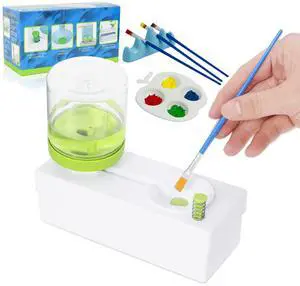 Upgraded All in 1 Paint Brush Cleaner Tool Paint Brush Rinser Paint Water Dispenser Painting Station for Acrylic, Watercolor, Oil Christmas&Birthday Gift for KidsGive 4 Pen & Pen holder & paint tray Upgraded All in 1 Paint Brush Cleaner Tool Paint Brush Rinser Paint Water Dispenser Painting Station for Acrylic, Watercolor, Oil Christmas&Birthday Gift for KidsGive 4 Pen & Pen holder & paint tray