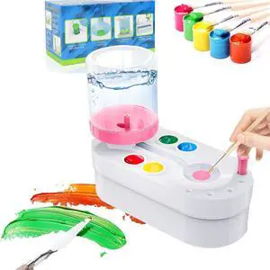 Upgraded Paint Brush Cleaner Tool,Brush Rinser Cup Painting Running Water Circulation Art Supplies for Acrylic,Watercolor and Water Based for Adults Artist Beginners and Kid(Pink) Upgraded Paint Brush Cleaner Tool,Brush Rinser Cup Painting Running Water Circulation Art Supplies for Acrylic,Watercolor and Water Based for Adults Artist Beginners and Kid(Pink)