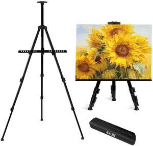 17-66 Inch Art Easel Stand, Sturdy Aluminum Tripod for Table Top & Floor Painting - Portable Adjustable Display Easel for Canvases with 1 Storage Bag | Studio, Hobby & Professional Artist Easels 17-66 Inch Art Easel Stand, Sturdy Aluminum Tripod for Table Top & Floor Painting - Portable Adjustable Display Easel for Canvases with 1 Storage Bag | Studio, Hobby & Professional Artist Easels