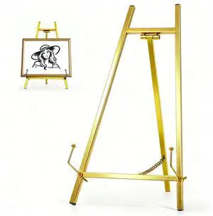 13.3" Metal Easel Stand for Sign Elegant Table Top Easel for Display, Heavy Duty Tabletop Picture Easel Stand for Wedding Sign, Picture Frame, and Art (Gold) 13.3" Metal Easel Stand for Sign Elegant Table Top Easel for Display, Heavy Duty Tabletop Picture Easel Stand for Wedding Sign, Picture Frame, and Art (Gold)