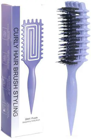 Curly Hair Brush Curl Defining Brush for Detangling Shaping and Defining Curls for Women, Men, Wet & Dry Hair (Purple) Curly Hair Brush Curl Defining Brush for Detangling Shaping and Defining Curls for Women, Men, Wet & Dry Hair (Purple)