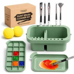3-in-1 Paint Brush Cleaner, Brush Basin Washer, Green 3-in-1 Paint Brush Cleaner, Brush Basin Washer, Green