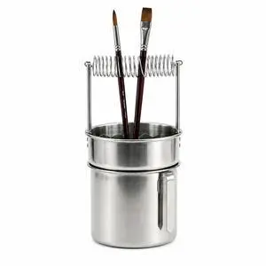 Double Layer Paint Brush Washer, Stainless Steel Oil Paint Brush Cleaner with Spiral Holder, Removable Strainer and Wash Tank for Oil, Acrylic, Watercolor Double Layer Paint Brush Washer, Stainless Steel Oil Paint Brush Cleaner with Spiral Holder, Removable Strainer and Wash Tank for Oil, Acrylic, Watercolor