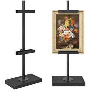 Adjustable Tabletop Easel Stand up to 24", Stable Metal Picture Frame Stand for Display Artwork, Photo, Signs, 9.4" x 5.9" Table Top Easel for Office, Living Room, Bedroom, Black TCJ24BB Adjustable Tabletop Easel Stand up to 24", Stable Metal Picture Frame Stand for Display Artwork, Photo, Signs, 9.4" x 5.9" Table Top Easel for Office, Living Room, Bedroom, Black TCJ24BB