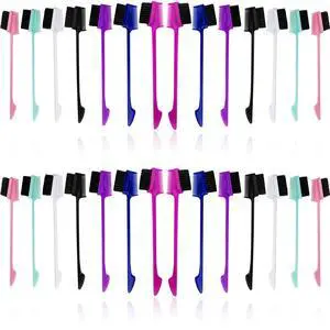 28PCS 3 in 1 Hair Edge Brush Double Sided Hair Comb Pack Smooth Brush Comb Grooming, 7 Colors 28PCS 3 in 1 Hair Edge Brush Double Sided Hair Comb Pack Smooth Brush Comb Grooming, 7 Colors