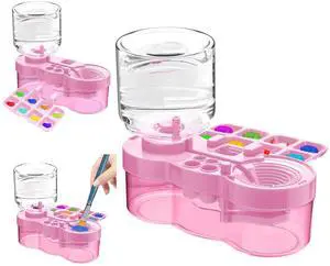 Paint Brush Cleaner, Upgraded Water Cycle Watercolor Rinser Dispenser with Holder and Palette, Washing My Brushes, Cleaning System for Acrylic,Watercolor,Painting Art Supplies for Adults Students Paint Brush Cleaner, Upgraded Water Cycle Watercolor Rinser Dispenser with Holder and Palette, Washing My Brushes, Cleaning System for Acrylic,Watercolor,Painting Art Supplies for Adults Students