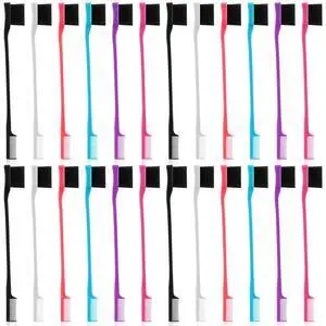 24 Pieces Hair Edge Brushes Double Sided Edge Hair Comb Natural Styling Eyebrow Combs, Smooth Grooming for Women, 6 Random Colors 24 Pieces Hair Edge Brushes Double Sided Edge Hair Comb Natural Styling Eyebrow Combs, Smooth Grooming for Women, 6 Random Colors