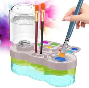 2025 Upgraded Paint Brush Cleaner, Kids Painting Station with Brush Washer, Water Cycle Watercolor Rinser Dispenser with Holder and Palette, Art Supplies Cleaning System for Children Adults(White) 2025 Upgraded Paint Brush Cleaner, Kids Painting Station with Brush Washer, Water Cycle Watercolor Rinser Dispenser with Holder and Palette, Art Supplies Cleaning System for Children Adults(White)