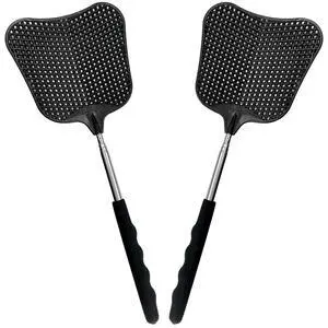 2-Pack Heavy Duty Telescopic Swatters Durable Plastic Paddle with Extendable Stainless Steel Handle for Home, Office, and Outdoor Use 2-Pack Heavy Duty Telescopic Swatters Durable Plastic Paddle with Extendable Stainless Steel Handle for Home, Office, and Outdoor Use