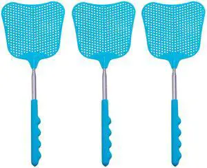 Fly Swatter Heavy Duty Set, with Durable Telescopic Stainless Steel Extendable Handles, for Home, Classroom, Indoor Outdoor Office, 3Pcs, Blue Fly Swatter Heavy Duty Set, with Durable Telescopic Stainless Steel Extendable Handles, for Home, Classroom, Indoor Outdoor Office, 3Pcs, Blue