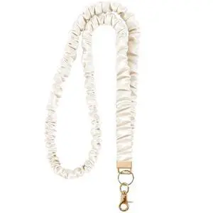 Scrunchie Lanyard for ID Badges Teacher, Stretchy Neck Key Lanyards for Women Men Nurse Mother, Breakaway Cute Retractable Keychains Holder Clip for Cruise Ship Cards, Beige Scrunchie Lanyard for ID Badges Teacher, Stretchy Neck Key Lanyards for Women Men Nurse Mother, Breakaway Cute Retractable Keychains Holder Clip for Cruise Ship Cards, Beige