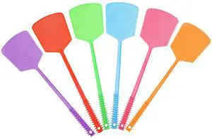 6 Pack Heavy Duty Fly Swatters, Extra Long 17.7in Plastic Bug Swatter with Non-Slip Handle Indoor/Outdoor Manual Insect Tool, Durable & Reusable (Colorful) 6 Pack Heavy Duty Fly Swatters, Extra Long 17.7in Plastic Bug Swatter with Non-Slip Handle Indoor/Outdoor Manual Insect Tool, Durable & Reusable (Colorful)