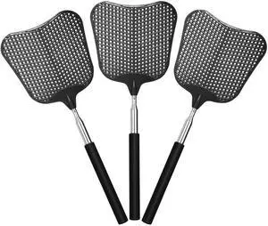 Telescopic Fly Swatter, Hiway 3 Pack Fly Swatter for Indoors Plastic Flyswatter Heavy Duty with Stainless Steel Telescopic Handle Telescopic Fly Swatter, Hiway 3 Pack Fly Swatter for Indoors Plastic Flyswatter Heavy Duty with Stainless Steel Telescopic Handle