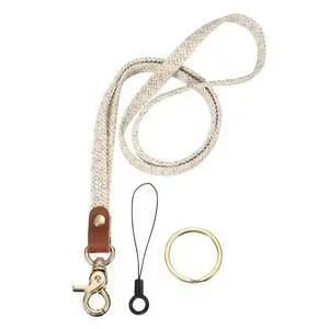 Stretchy Lanyards, Retractable Neck Lanyards with Lobster Clasp Elastic Long Keychain Holders for Teacher Women Men Holding Id Badges Wallet Phone, Star White Stretchy Lanyards, Retractable Neck Lanyards with Lobster Clasp Elastic Long Keychain Holders for Teacher Women Men Holding Id Badges Wallet Phone, Star White