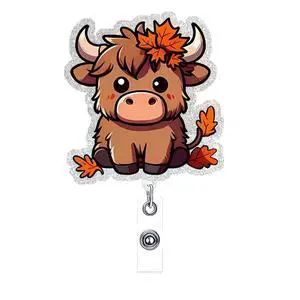 Cow Badge Reel Retractable ID Name Holder Alligator Clip DIY Crafts Halloween Cute Highland Cow Badge Reels Acrylic ID Clip for Nursing Nurse Teacher Student Badge Clip Decor Cow Badge Reel Retractable ID Name Holder Alligator Clip DIY Crafts Halloween Cute Highland Cow Badge Reels Acrylic ID Clip for Nursing Nurse Teacher Student Badge Clip Decor
