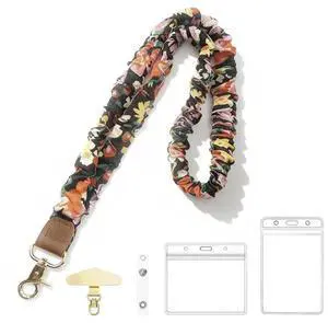 Scrunchie Lanyard for ID Badges Cellphone Keys, Stretchy Lanyards for Teachers, Retractable Teacher Neck Lanyard with ID Card Holder Phone Tether for Women (Flower Color) Scrunchie Lanyard for ID Badges Cellphone Keys, Stretchy Lanyards for Teachers, Retractable Teacher Neck Lanyard with ID Card Holder Phone Tether for Women (Flower Color)