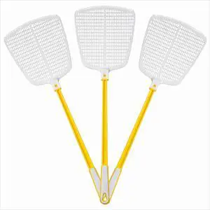 Fly Swatter for Indoors - Heavy Duty 20 Inch Fly Swatters Multi Pack - Long Manual Flyswatter Set of 3, Large Plastic Fly Swatters for Home, Kitchen & Patio Fly Swatter for Indoors - Heavy Duty 20 Inch Fly Swatters Multi Pack - Long Manual Flyswatter Set of 3, Large Plastic Fly Swatters for Home, Kitchen & Patio