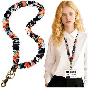 Scrunchie Lanyard for ID Badges Keys Cute Stretchy Neck Lanyards for Teachers Retractable Keychain Strap Aesthetic Floral Elastic Necklace Lanyards Wallet Wrist Strap for Women Men Nurses Scrunchie Lanyard for ID Badges Keys Cute Stretchy Neck Lanyards for Teachers Retractable Keychain Strap Aesthetic Floral Elastic Necklace Lanyards Wallet Wrist Strap for Women Men Nurses