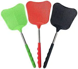 Fly Swatters Extendable, Durable Plastic Fly Swatter Heavy Duty Set, Telescopic Flyswatter with Stainless Steel Handle for Indoor/Classroom/Office (3 Pack) Fly Swatters Extendable, Durable Plastic Fly Swatter Heavy Duty Set, Telescopic Flyswatter with Stainless Steel Handle for Indoor/Classroom/Office (3 Pack)