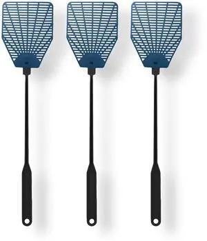 Rubber Fly Swatter, Long Fly Swatter Pack, Fly Swatter Heavy Duty, Black and Blue Colors (3 Pack) Rubber Fly Swatter, Long Fly Swatter Pack, Fly Swatter Heavy Duty, Black and Blue Colors (3 Pack)