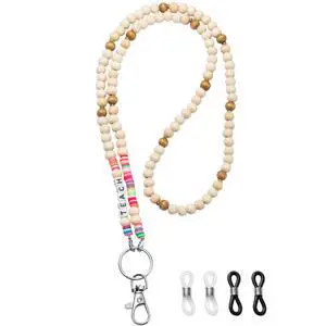 5Pcs Teacher Lanyards for ID Badges Cute Teach Lanyard with ID Holder Keychain Wooden Beaded Lanyard Necklace Teacher Appreciation Gift School Work Jewelry Female Women Accessories 5Pcs Teacher Lanyards for ID Badges Cute Teach Lanyard with ID Holder Keychain Wooden Beaded Lanyard Necklace Teacher Appreciation Gift School Work Jewelry Female Women Accessories