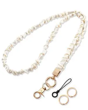 1 Pack Teacher Scrunchie Lanyard for ID Badges Cute Long Teacher Neck Stretchy Lanyards for Keys Stretchy Thin Retractable Keychain Holder for Women 1 Pack Teacher Scrunchie Lanyard for ID Badges Cute Long Teacher Neck Stretchy Lanyards for Keys Stretchy Thin Retractable Keychain Holder for Women